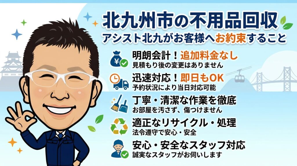 北九州市の不用品回収　アシスト北九がお客様へお約束すること